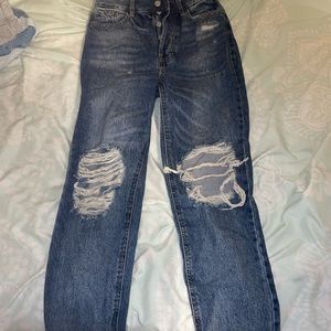 Pacsun dark-wash high rise ripped jeans, size 25